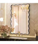 24 in. W x 36 in. H Rectangle Black Aluminum Alloy Framed Wall Mirror Decorative Wall Mirror