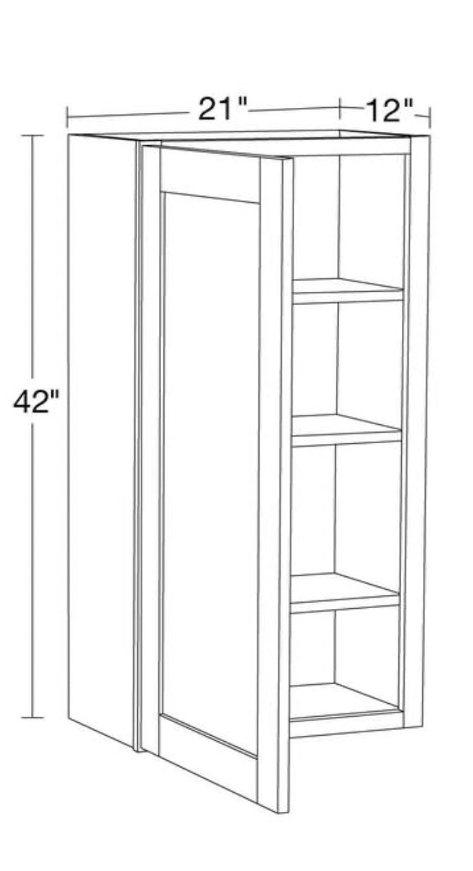 Richmond Vesuvius Gray Plywood Shaker Stock Ready to Assemble Wall Kitchen Cabinet Sft Cls 21 in W x 12 in D x 42 in H