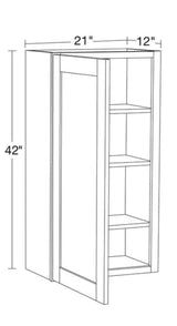 Richmond Vesuvius Gray Plywood Shaker Stock Ready to Assemble Wall Kitchen Cabinet Sft Cls 21 in W x 12 in D x 42 in H