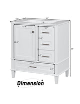 30 in. W x 18.3 in. D x 34 in. H Single Sink Freestanding Bath Vanity in White with White Ceramic Top