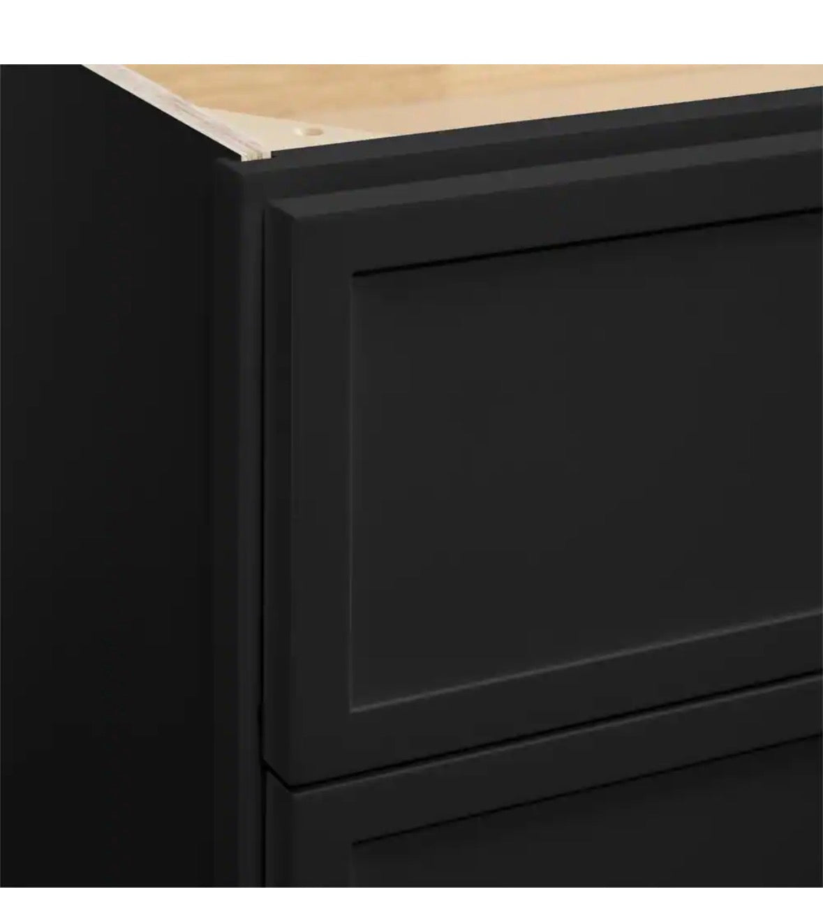 Leyton 36 in. W x 24 in. D x 34.5 in. H Ready to Assemble Plywood Slim Shaker Base Kitchen Cabinet in Raven Black