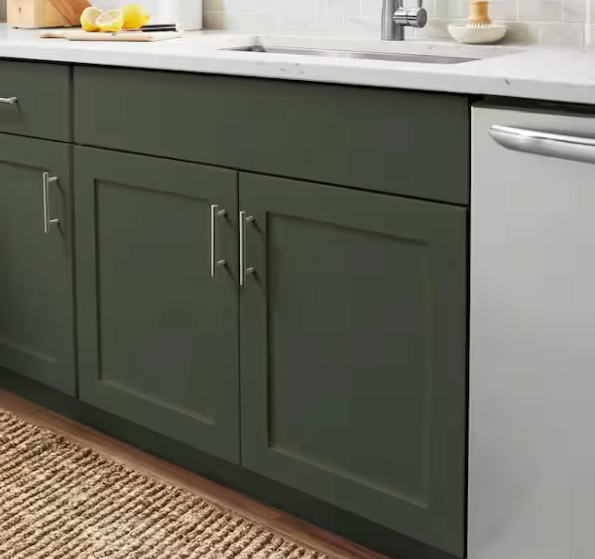 Avondale 30 in. W x 24 in. D x 34.5 in. H Ready to Assemble Plywood Shaker Sink Base Kitchen Cabinet in Fern Green