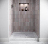 36 in. x 36 in. Alcove Acrylic Shower Pan Base in Matte Marble with Center Drain Included