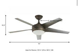 Windward IV 52 in. Indoor LED Oil Rubbed Bronze Ceiling Fan with Dimmable Light Kit, Remote Control and Reversible Motor