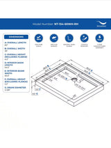 60 in. L x 36 in. W Corner Acrylic Shower Pan Base, Glossy White with Right Hand Drain, Drain Included