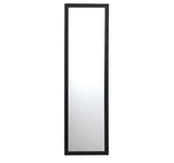 Black Wood Finish 14.2 in. W x 50.2 in. H Over The Door Rectangle MDF Framed Mirror