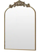 26 in. W x 41 in. H Arched Bronze Aluminum Alloy Framed Decorative Wall Mirror