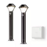 Smart Lighting 2-Watt Equivalent LED Black Motion Activated Outdoor Battery Path Area Light with Smart Lighting Bridge