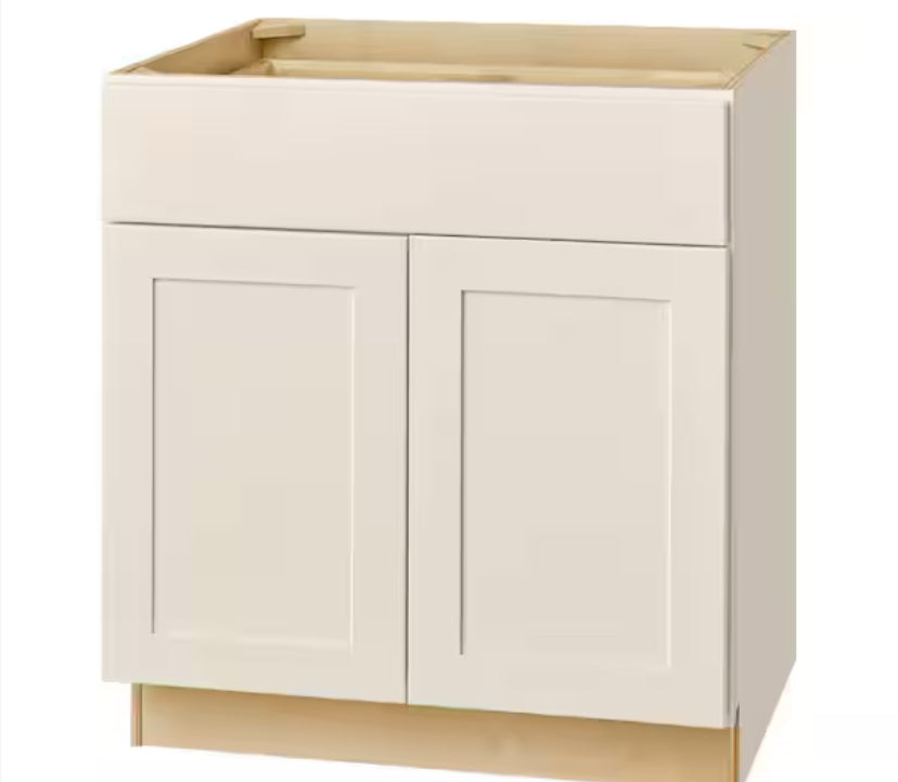 Avondale 30 in. W x 24 in. D x 34.5 in. H Ready to Assemble Plywood Shaker Base Kitchen Cabinet in Antique White