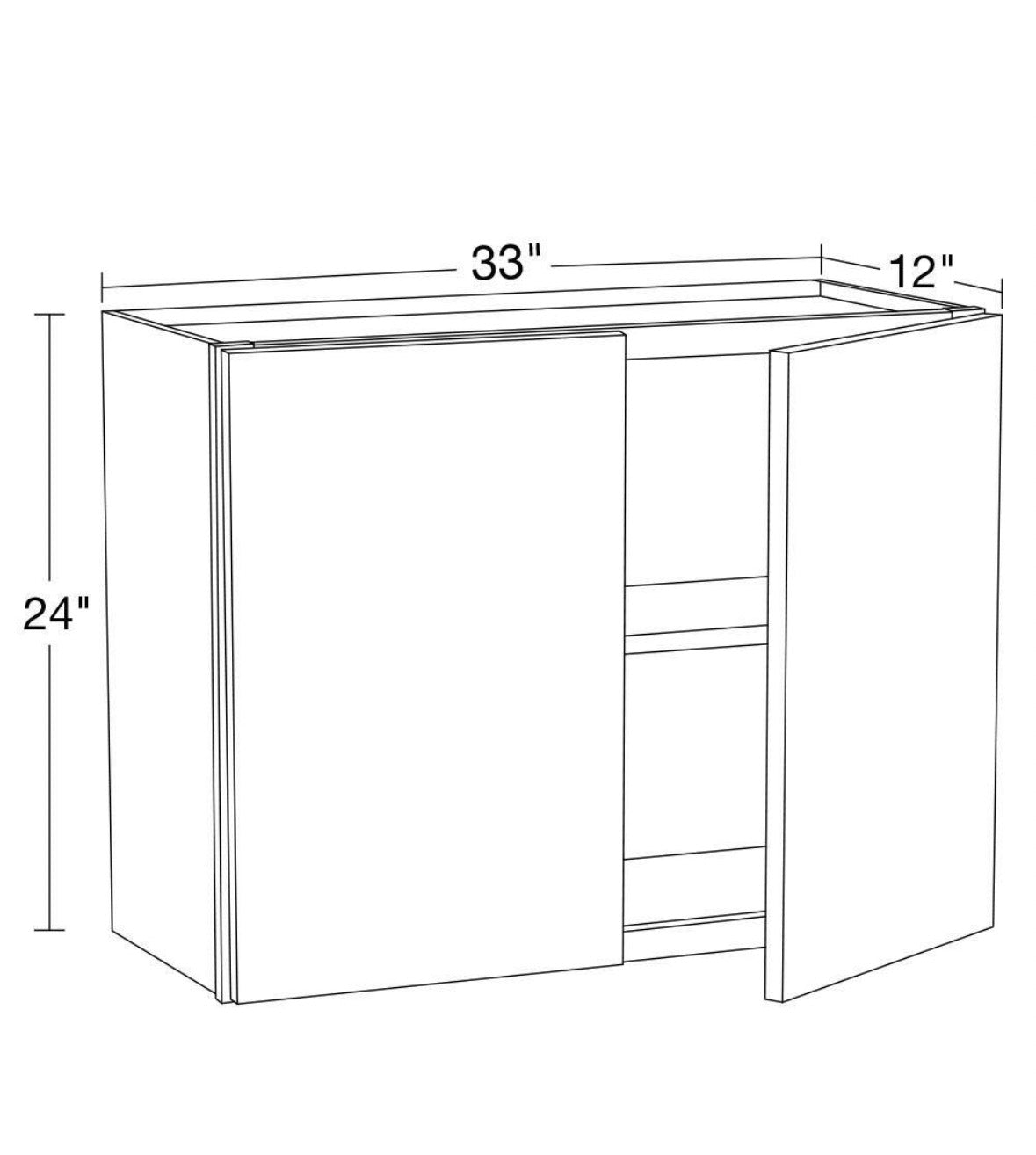 33 in. W x 12 in. D x 24 in. H Ready to Assemble Plywood Shaker Wall Bridge Kitchen Cabinet in Dove Gray