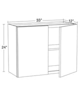 33 in. W x 12 in. D x 24 in. H Ready to Assemble Plywood Shaker Wall Bridge Kitchen Cabinet in Dove Gray