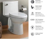 Compact Cadet 3 FloWise Tall Height 1-Piece 1.28 GPF Single Flush Elongated Toilet in Bone, Seat Included