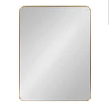 Zayda 30.00 in. W x 41.96 in. H Gold Rectangle Modern Framed Decorative Wall Mirror