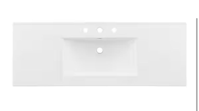 Cayman 48 in. Single Basin Bathroom Sink in White