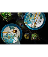 Eliza 16-Piece Casual Teal Porcelain Dinnerware Set (Service for 4)