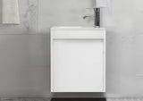 16 in. W x 9.8 in. D x 20.3 in. H Wall-Mounted Bathroom Vanity Set in White with Resin Sink and Faucet Drain P-Trap