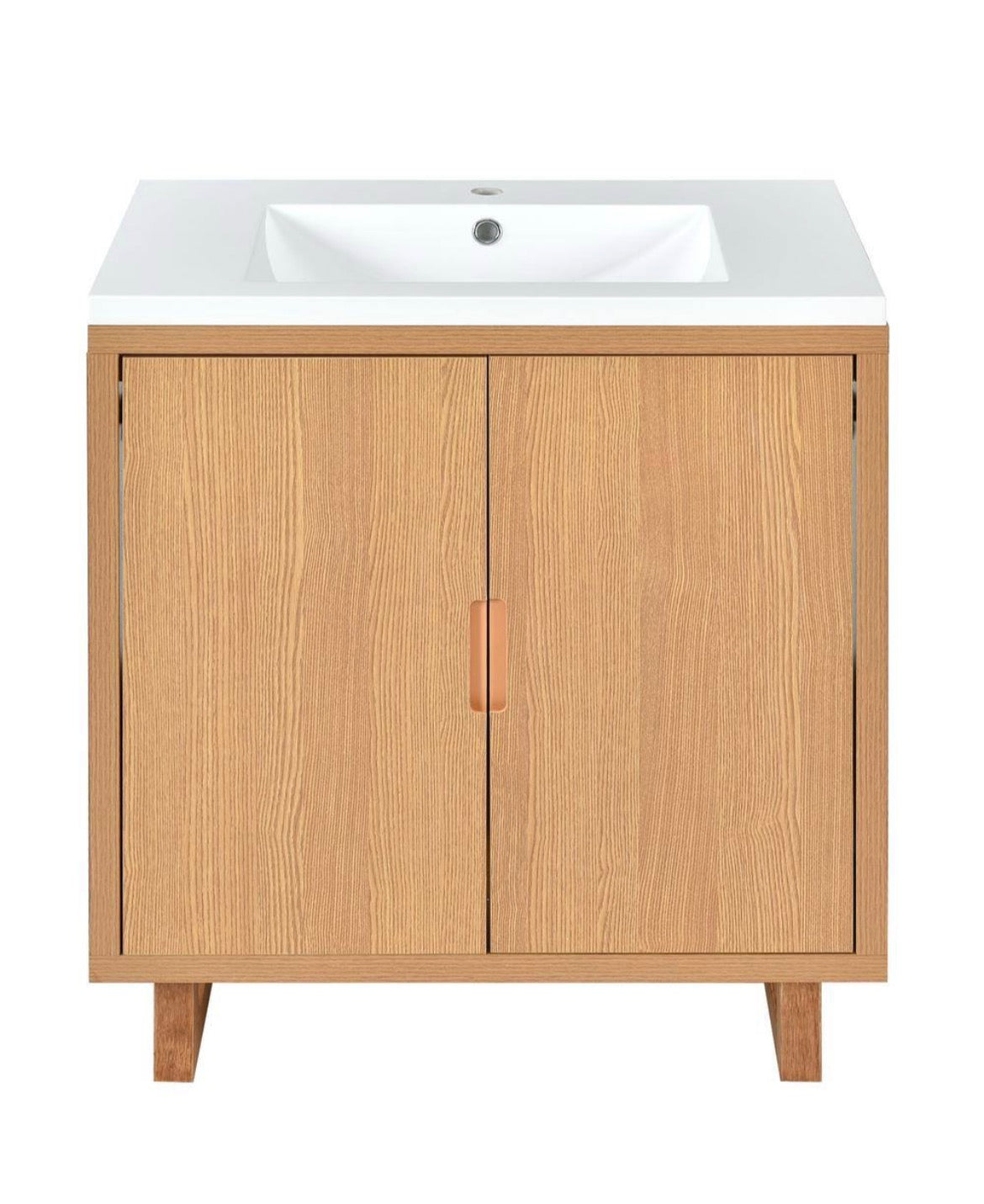 29.50 in. W x 18.10 in. D x 35.10 in. H Bathroom Vanity in Natural Wood and Cabinet (NO TOP)