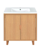 29.50 in. W x 18.10 in. D x 35.10 in. H Bathroom Vanity in Natural Wood and Cabinet (NO TOP)