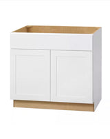 Avondale Shaker Alpine White Ready to Assemble Plywood 36 in Sink Base Kitchen Cabinet (36 in W x 24 in D x 34.5 in H)