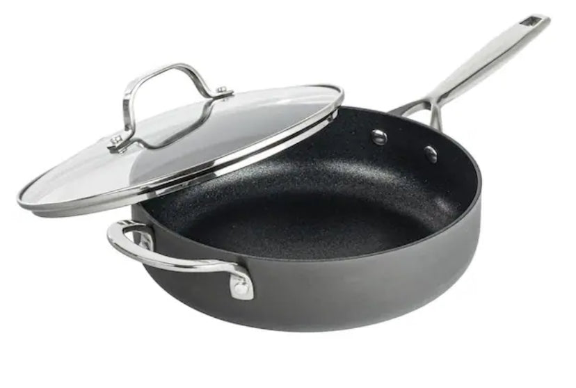 Armor Max 5.5 qt. Aluminum Hard Anodized Heavy Duty 4-Layer Ultra Release Nonstick Deep Saute Pan with Lid