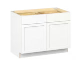 Emerson Pure White Base 2-Drawer with 2-Door Ready to Assemble Kitchen Cabinet (42 in. W x 34.5 in. H x 24-in. D)
