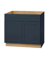 Avondale 36 in. W x 24 in. D x 34.5 in. H Ready to Assemble Plywood Shaker Sink Base Kitchen Cabinet in Ink Blue