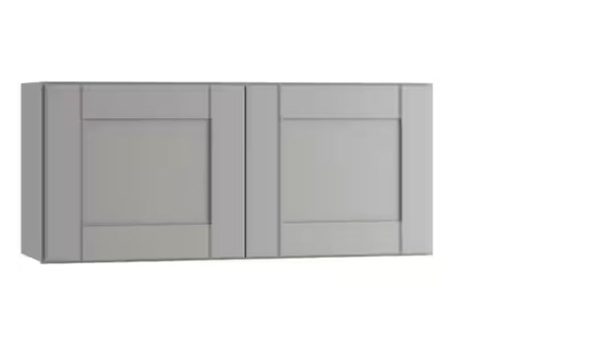 Richmond Vesuvius Gray Plywood Shaker Stock Ready to Assemble Wall Kitchen Cabinet with 2 doors (30 in.x18 in. x12 in.)