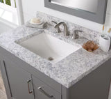 37 in. W x 22 in. D Cultured Marble White Rectangular Single Sink Vanity Top in Everest