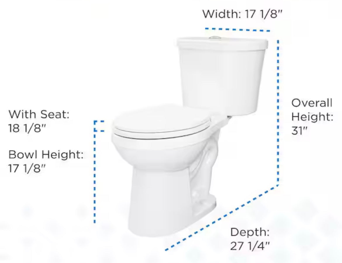 Maxwell Select 12 in. Rough-in 2-Piece 1.0/1.28 GPF Dual Flush Round Toilet in White with Soft Close Seat Included