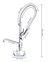Commercial Restaurant Pull Down 2-Handle Wall Mount Pre-Rinse Spray Utility Kitchen Faucet in Polished Chrome