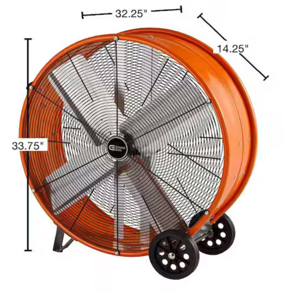 30 in. Heavy Duty 2-Speed Direct Drive Drum Fan