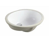 19-1/2 in. x 16 in. Oval Undermount Vitreous Glazed Ceramic Lavatory Vanity Bathroom Sink Pure White