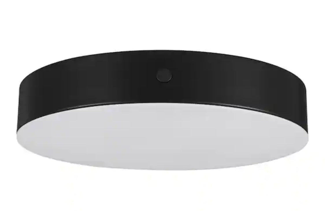 Luis 11 in. Light Matte Black Adjustable CCT Integrated LED Flush Mount