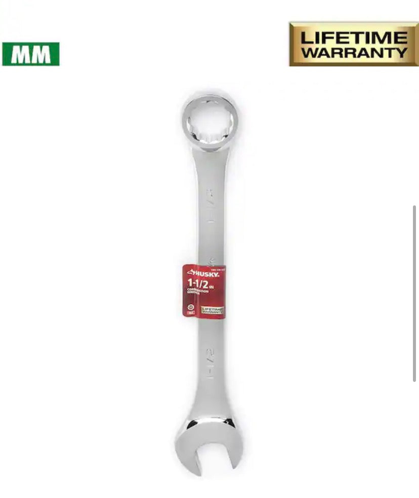 1-1/2 in. 12-Point SAE Full Polish Combination Wrench