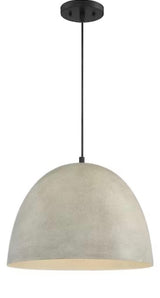 16 in. W x 12 in. H 1-Light Matte Black Shaded Pendant Light with Metal Shade