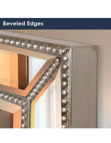 24 in. x 30 in. Champagne Silver Metro Beaded Glass Framed Vanity Mirror