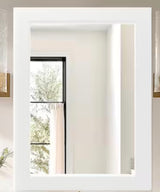 24 in. W x 32 in. H Classic White Rectangular Wood Frame Bathroom Mirror Vanity Wall Mirror / Full Body Mirror