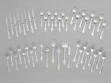Rose 46-Piece Silver Stainless Steel Flatware Set (Service for 8)