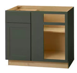 Avondale 36 in. W x 24 in. D x 34.5 in. H Ready to Assemble Plywood Shaker Blind Corner Kitchen Cabinet in Fern Green