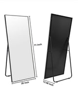 28 in. W x 71.2 in. H Oversized Modern Classic Rectangular Aluminum Frame Black Full Length Floor Mirror Wall Mirror