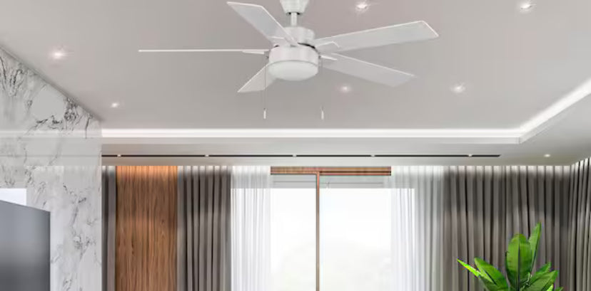 52 in. Corwin Indoor/Outdoor Matte White LED Ceiling Fan with Light Kit