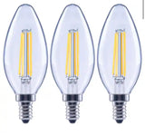 100-Watt Equivalent B11 Dimmable Blunt Tip E12 Candelabra Base Vintage Edison LED Light Bulb 3000K Bright White (3-Pack)