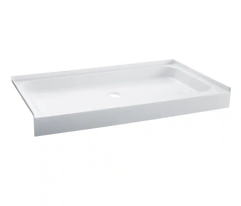 Voltaire 48 in. x 32 in. Acrylic White, Single-Threshold, Center Drain, Shower Base