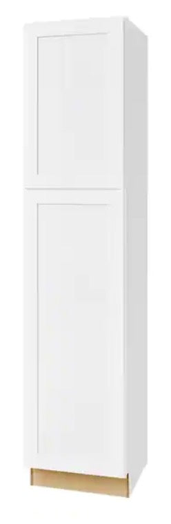 Avondale Shaker Alpine White Quick Assemble Plywood 18 in Pantry Kitchen Cabinet (18 in W x 84 in H x 24 in D)