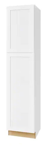 Avondale Shaker Alpine White Quick Assemble Plywood 18 in Pantry Kitchen Cabinet (18 in W x 84 in H x 24 in D)