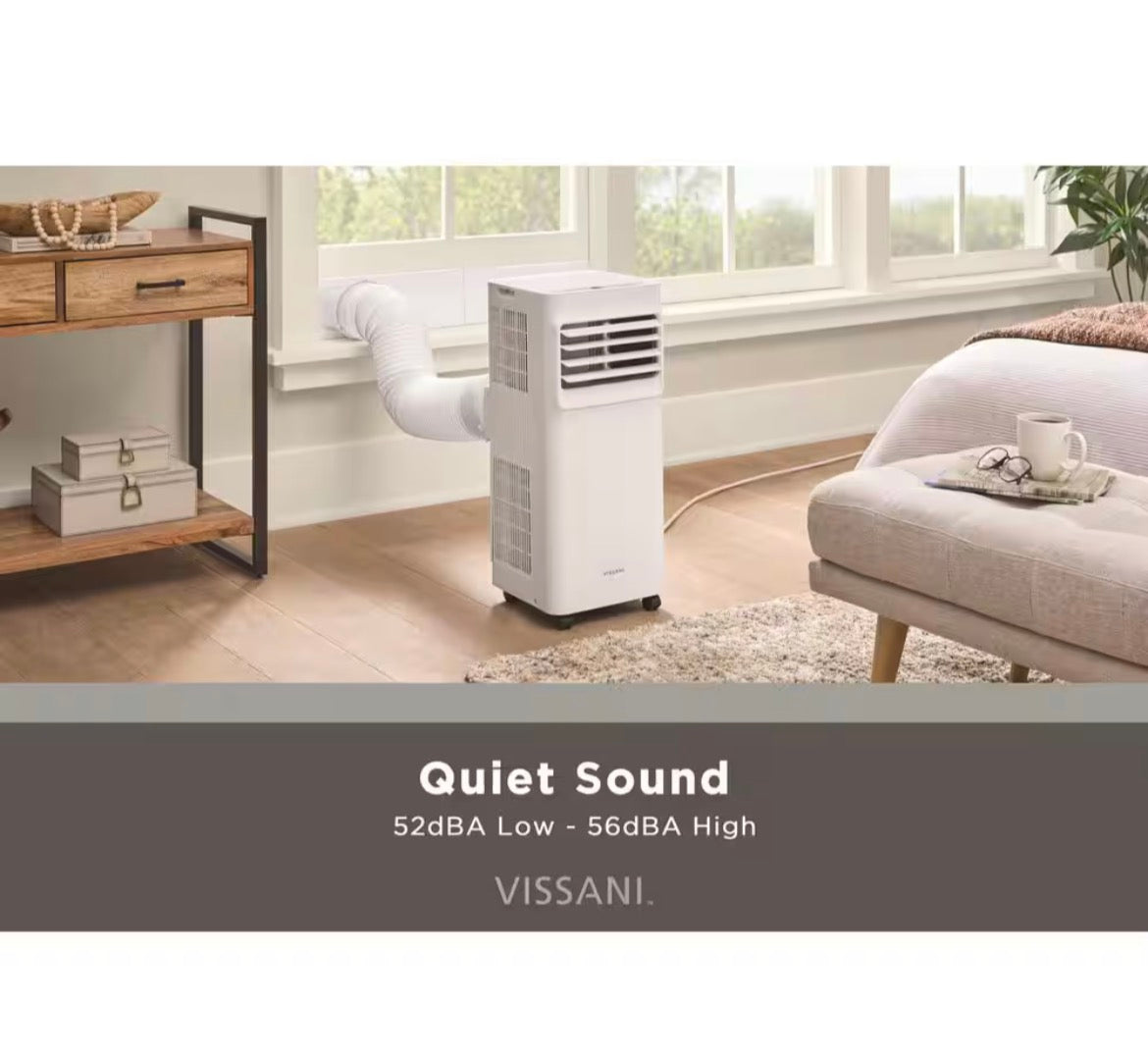 6,000 BTU 115-Volt Portable Air Conditioner for 250 sq. ft Rooms in White, Powered by Hubspace