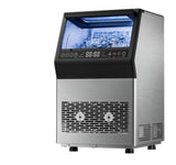 14.17 in. 80 lb. Full Size Cubes Freestanding/Built-In Ice Maker in Black Stainless Steel with Dual Water Supply Options