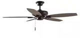 North Pond 52 in. Indoor/Outdoor Matte Black Ceiling Fan with Downrod and Reversible Motor; Light Kit Adaptable