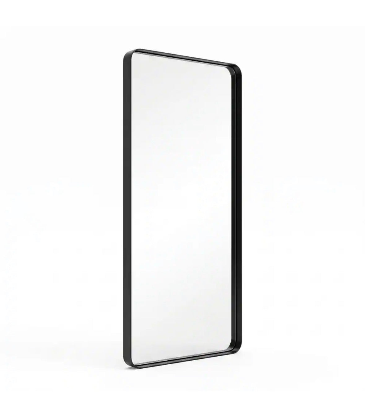 Morden Black 30 in. W x 72 in. H Rounded Rectangle Aluminum Alloy Framed Full Length Standing Mirror
