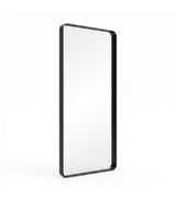 Morden Black 30 in. W x 72 in. H Rounded Rectangle Aluminum Alloy Framed Full Length Standing Mirror